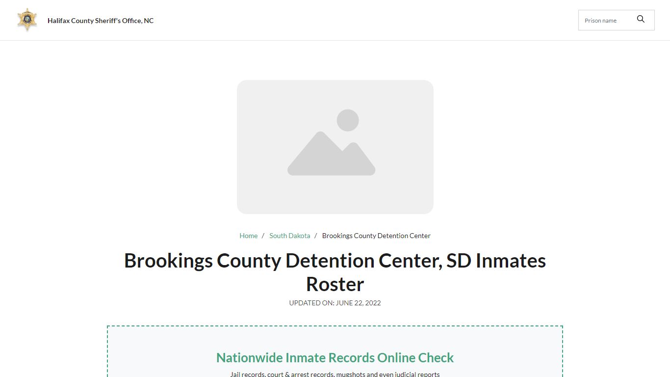 Brookings County Detention Center, SD Jail Roster, Name Search